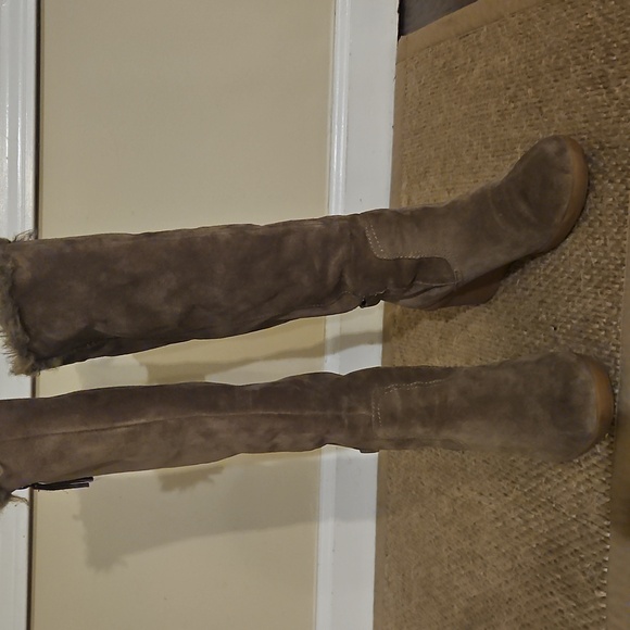 Ninewest Women's Tan Suede Wedge Boots - Picture 2 of 6